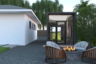 restyle outdoor home golf simulator, gym, virtual golf, golf tracking,cgi render