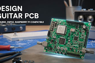 design guitar pcb, arduino, esp 32,and raspberry pi comatible pcbs