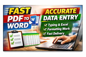 do fast and accurate data entry copy typing and excel work