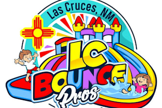 create fantastic bounce house logo with fastest delivery