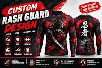 design custom sublimation rash guard and sportswear