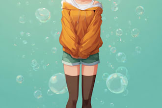 anime character, fanart, and original character