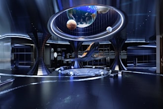render 3d museum exhibition,ktv lounge,hotel lobby design,skp spaceship interior