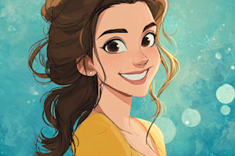 draw your portrait in charming disney animation style