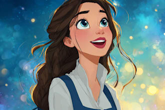 made a unique disney style portrait