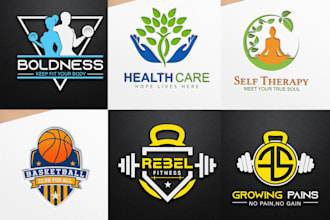 create gym, fitness, health, sports clothing brand logo for you