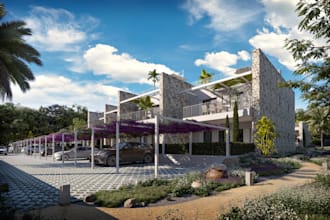 remodel unit apartment building, real estate property design,terrace rendering
