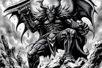 draw manga page custom dark berserk art in high quality