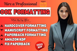 do book formatting, fix paperback and hardcover formatting, amazon kdp