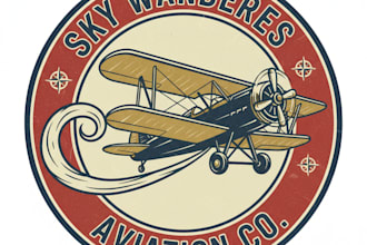 design a vintage plane logo for your brand