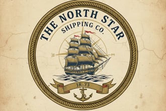 design a vintage ship logo for your brand