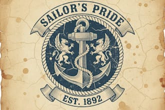 design a vintage anchor logo for your brand