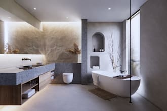 create bathroom interior design and 3d renders