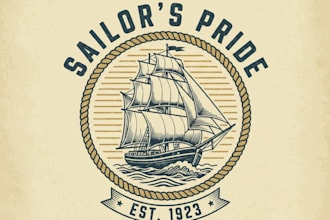 design a vintage boat logo for your brand