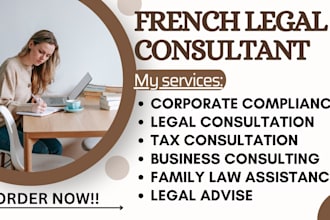 expertly do legal compliance and tax analysis as french advisor