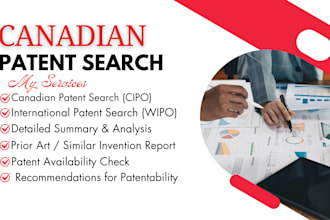 do a professional canadian patent search using cipo and wipo databases