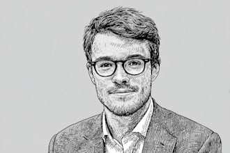 draw a hedcut wsj portrait style from photo