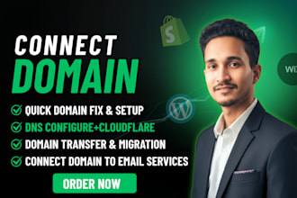 connect domain from godaddy or squarespace to shopify, wix, wordpress, fix dns