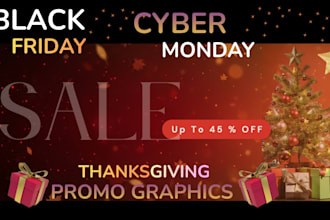 design black friday, cyber monday and thanksgiving sale graphics, ai video media