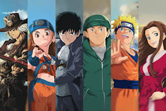 draw you in any anime style naruto, dragon ball z and more