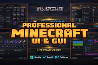 design professional minecraft UI and custom gui menus for your game or server