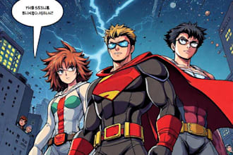 draw comic book anime graphic novel superhero comic and cartoon character