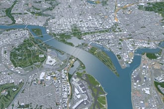 render 3d urban simulation,city mapping,cgi aerial view,masterplan,zoning layout