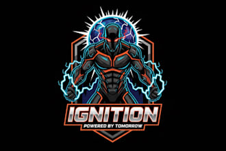 draw wonderful energy mascot logo design with unlimited review