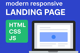 create modern landing page HTML, CSS, js