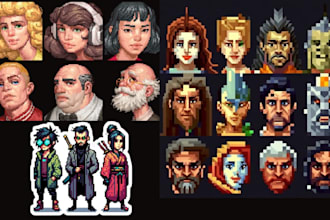 create pixel art characters, sprite sheets, pixel portraits, and rpg game assets