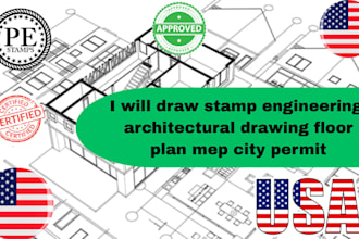 review, draw stamp engineering, architectural drawing floor plan mep city permit