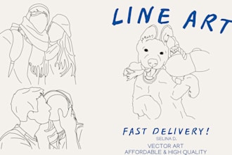 draw vector line art line drawing outline illustration for you