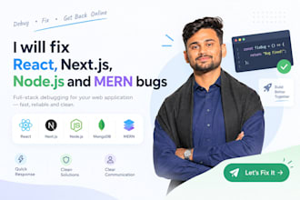 fix your react, next js, node js and mern bugs