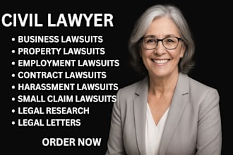 be your civil litigation lawyer for defamation, motions, lawsuit, complaints