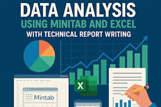 do data analysis using excel and minitab with technical report writing