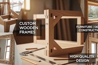 design high quality wooden frames for furniture, decor, or construction projects