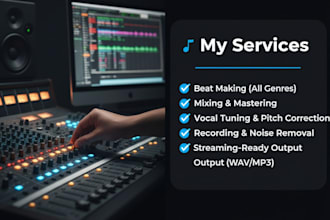 mix and master your songs with vocal tuning and noise removal