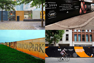 design construction site  fence and safety banners