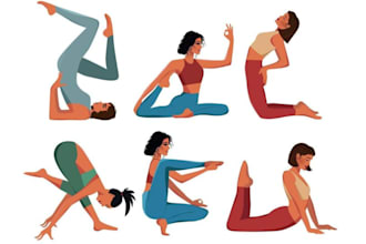 draw yoga fitness workout exercise gymnastics or other pose illustrations