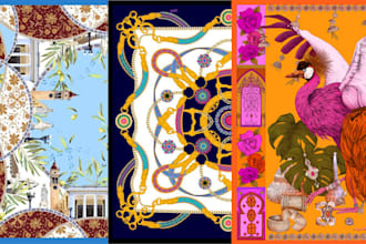 design scarf bandana patterns for fabric prints