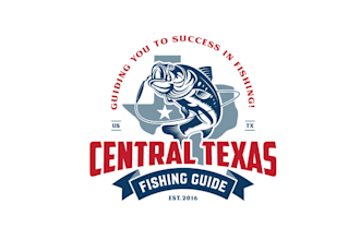 design powerful central texas fishing guide logo