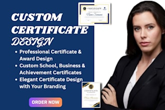 design a professional certificate, diploma or award design