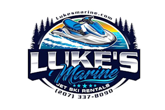 create attractive and imagination jet ski logo design