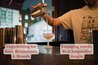 write engaging brand copy for bars, restaurants, and drink brands