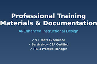 create training materials and technical documentation
