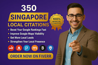 manually build 350 singapore local citations for local SEO