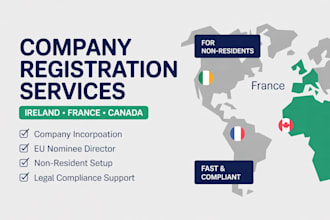 register your company in ireland, canada or france with eu nominee director