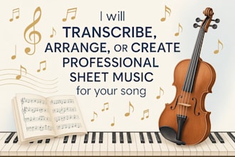 transcribe your music into piano sheet music, lead sheet classical music