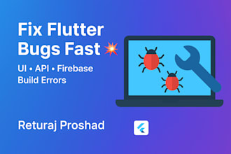 debug and fix any flutter bug, error, or issue in your app
