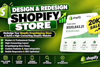 design shopify store redesign shopify dropshipping store build shopify website